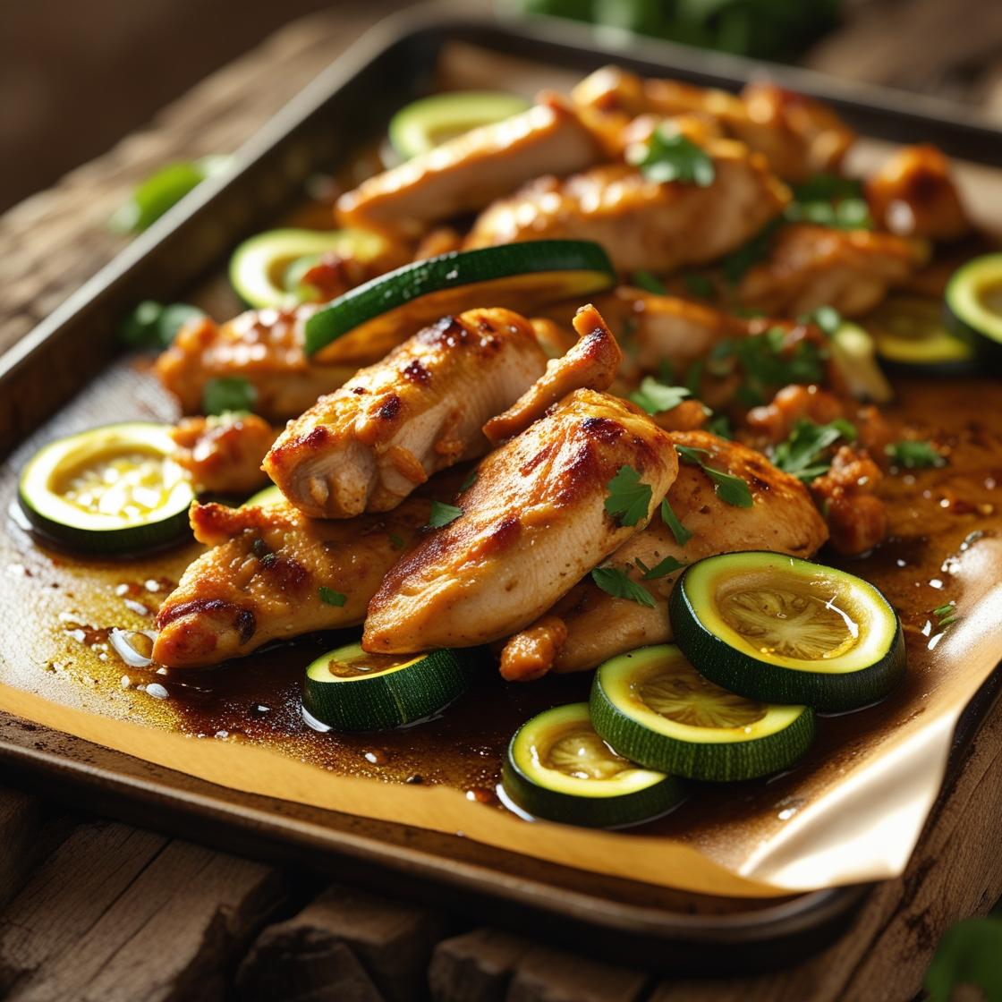 basking sheet with chicken fajitas and zucchini simple family meal plan